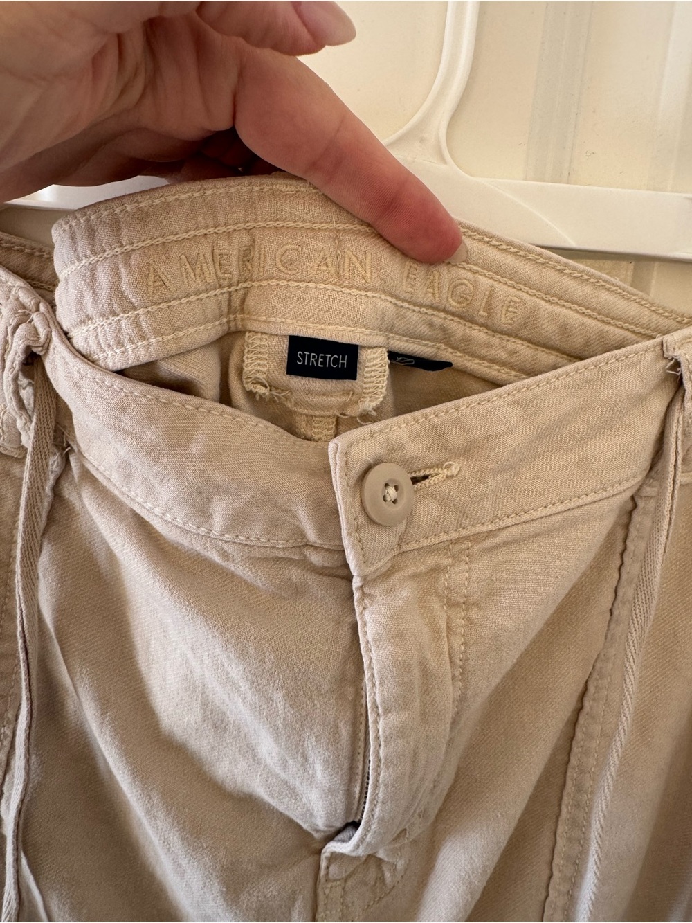 American Eagle Outfitters AE Dreamy Drape Linen Blend Maxi Skirt with side slits - Picture 7 of 10